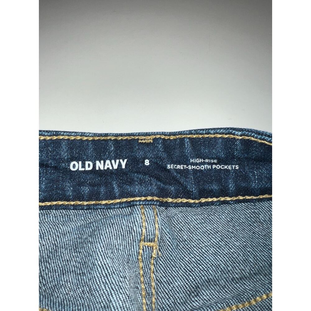 Old navy women’s high rise secret smooth pockets button zipper jeans skirt - Picture 6 of 8